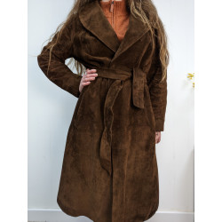 Trench en daim marron foncé