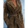 Trench en daim marron foncé friperie second life