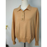 Polo pull orange clair