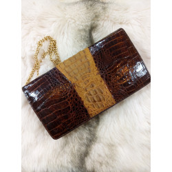 Pochette en crocodile bicolore friperie second life