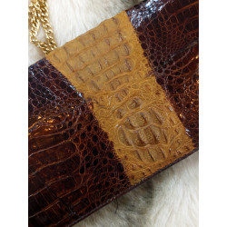 Pochette en crocodile bicolore friperie second life