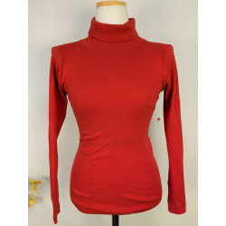 Sous pull col roulé rouge 70s