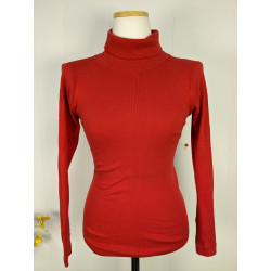 Sous pull col roulé rouge 70s