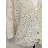 Gilet en crochet blanc cassé friperie second life