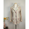 Veste blanche et multicolore 70s friperie second life