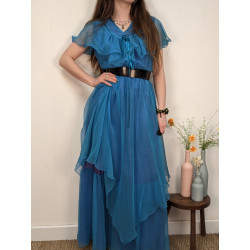 Robe vintage bleue féerique T1