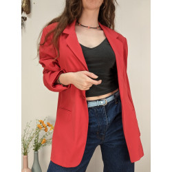 friperie seconde life Veste rouge rose longue - Grégory pat - 42/44