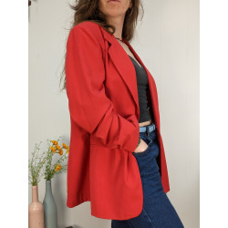 Veste rouge rose longue - Grégory pat - 42/44