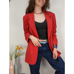 Veste rouge rose longue - Grégory pat - 42/44