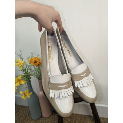 friperie second life Chaussures beige et blanche Bally P40