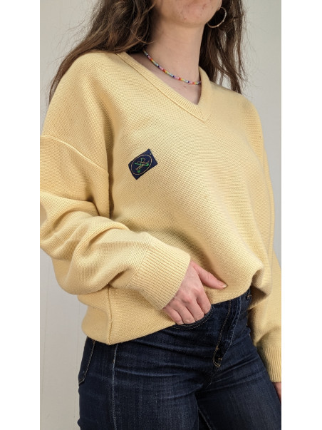 Pull de golf jaune 50% laine - Luxor - TU