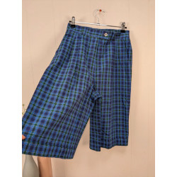 Short culotte a carreaux bleu friperie sqecond life