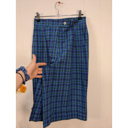 Short culotte a carreaux bleu friperie sqecond life