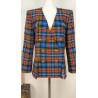 Veste tartan bleu jaune rouge -  Yves Saint Laurent  - T40 friperie second life