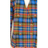 Veste tartan bleu jaune rouge -  Yves Saint Laurent  - T40 friperie second life