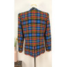 Veste tartan bleu jaune rouge -  Yves Saint Laurent  - T40 friperie second life