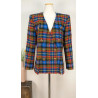 Veste tartan bleu jaune rouge -  Yves Saint Laurent  - T40 friperie second life