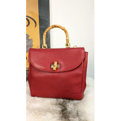 Sac rouge en cuir - Pourchet friperie second life