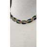 collier bleu et vert doré