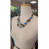 collier double rang bleu