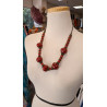 Collier fantaisie vintage rouge