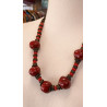 Collier fantaisie vintage rouge