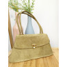 Petit sac vintage en daim vert clair - Dofan Paris