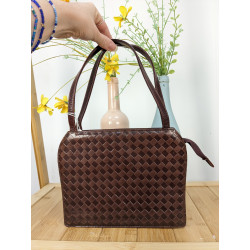 petit sac en cuir marron fripêrie second life