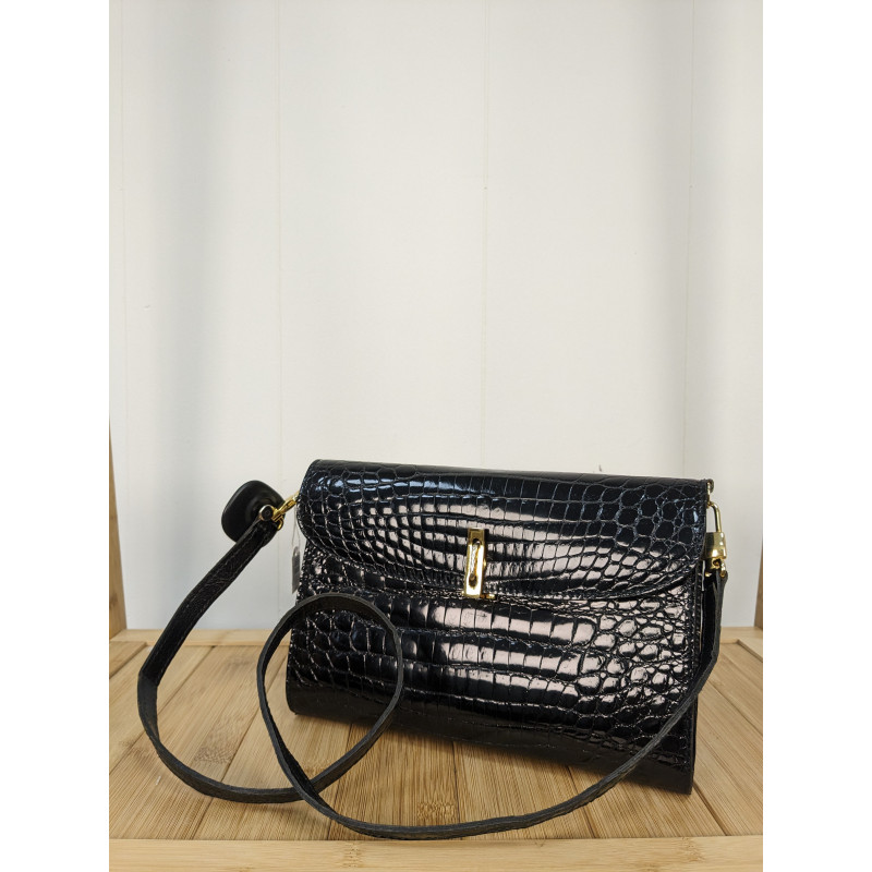 Petit sac croco noir