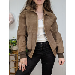 Bomber en cuir vintage Taille S/M unisexe
friperie second life