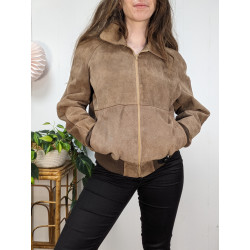 Bomber en cuir vintage Taille S/M unisexe
friperie second life