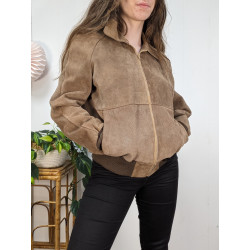 Bomber en cuir vintage Taille S/M unisexe
friperie second life