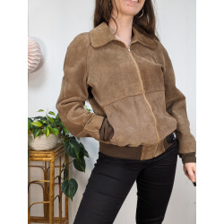 Bomber en cuir vintage Taille S/M unisexe
friperie second life