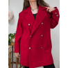 Manteau rouge vintage 80% laine T42/44 friperie second life