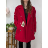 Manteau rouge vintage 80% laine T42/44 friperie second life