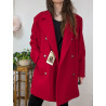 Manteau rouge vintage 80% laine T42/44 friperie second life