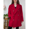 Manteau rouge vintage 80% laine T42/44 friperie second life