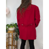 Manteau rouge vintage 80% laine T42/44 friperie second life