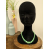 collier vert en verre friperie second life vintage