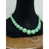 collier vert en verre friperie second life vintage