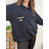 Pull bleu marine Thalassa - made in france - 50%laine