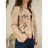 Veste blazer beige - broderies fleuries - liu jo - T.38 friperie second life