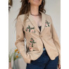 Veste blazer beige - broderies fleuries - liu jo - T.38 friperie second life