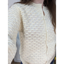 Gilet en tricot blanc cassé en relief taille M friperie second life