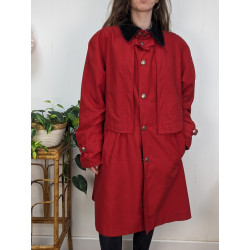 Manteau imperméable rouge Claude Havrey friperie second life