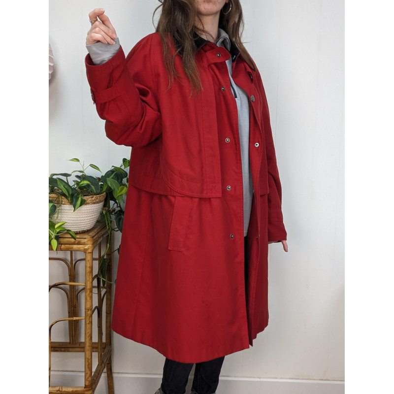 Manteau imperméable rouge Claude Havrey friperie second life