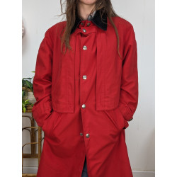 Manteau imperméable rouge Claude Havrey friperie second life