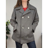 Manteau court en laine vintage gris T.L friperie second life