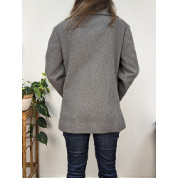 Manteau court en laine vintage gris T.L friperie second life