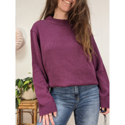 Pull en acrylique violet Damart T.46/48